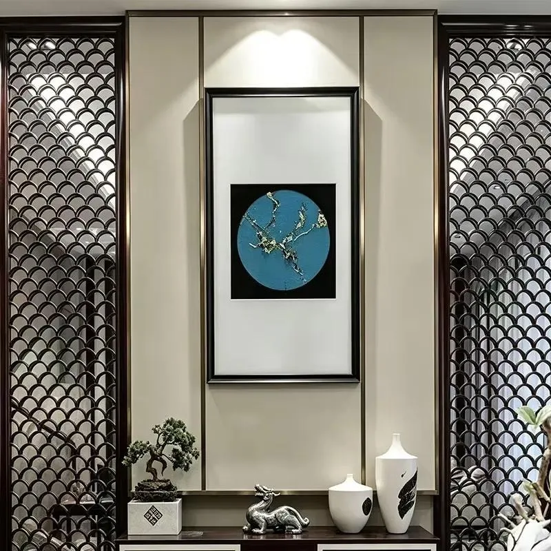 Custom New Chinese Style Cloud Hollow Stainless Steel Metal Screen Interior Decoration Room Partition
