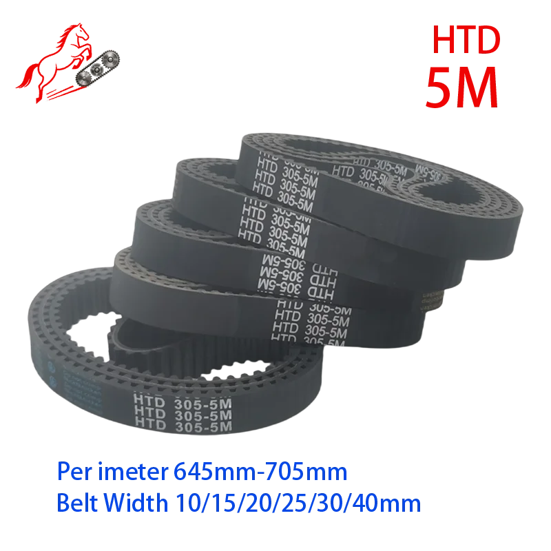 

HTD 5M High-Quality Rubber Timing Belt Perimeter 645mm--705mm Belt Width10mm/15mm/20mm/25mm/30mm/40mm