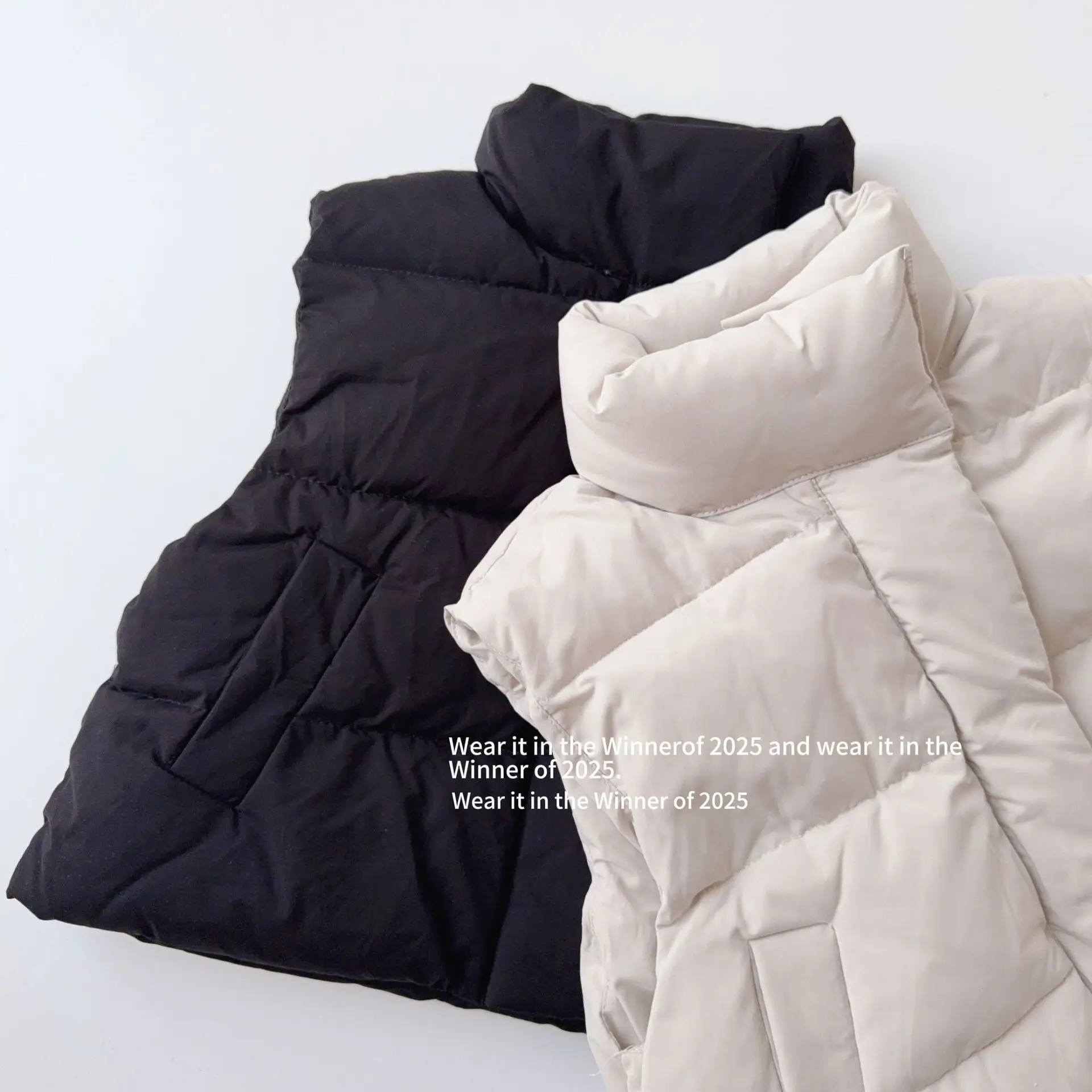 YBFSKID Winter Kids Girls Waistcoat Turtleneck Infant Babys Girls Padded Parka Thick Warm 2-10Y Toddler Girls Vest Children Coat