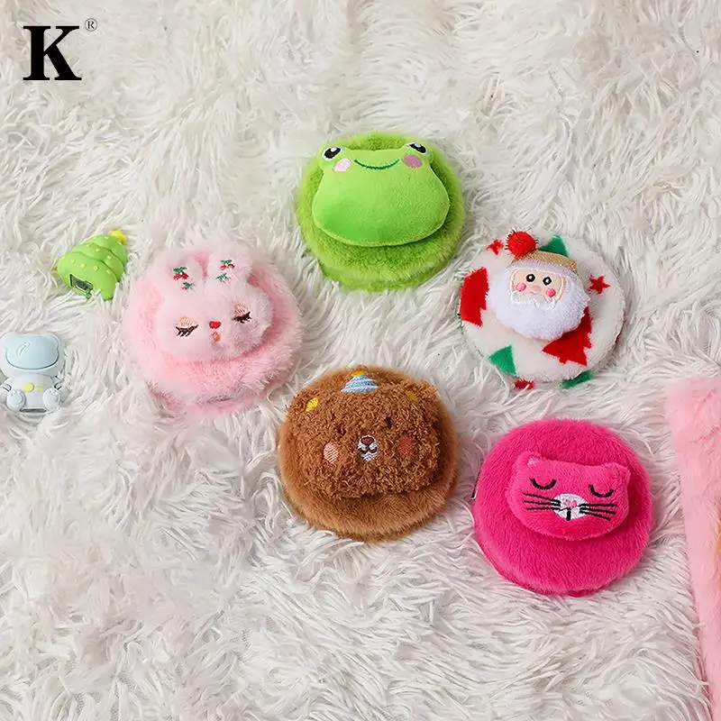 Pieghevole peluche Mini specchio portatile da viaggio tasca compatta Make Up specchio rotondo donna studente strumento di medicazione per le ragazze
