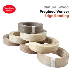 Natural Wood Veneer Pre-glued Edge Banding, Easy Application Iron on Real Wood Flexible Veneer Edging Tape