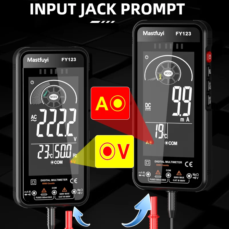 Auto Range Smart Multimeter With Auto Off ohm  Multitester AC DC Current Voltimetro Temp Ohm Capacitance True RMS Multimentro