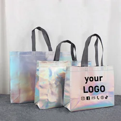20 pieces single shoulder handbag women's shoe shopping bag high-end non-woven bag clothing store bag packaging bag printed logo