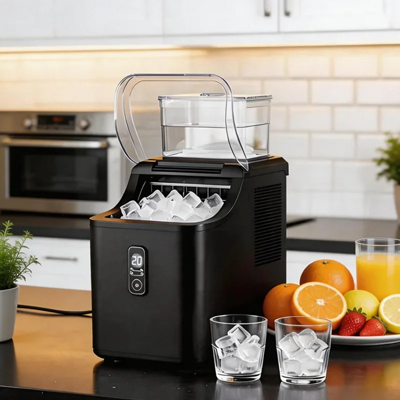 10KG/24H Ice Maker, 220V Compact Household Cube Ice Maker, Perfect for Beverages, A Must-Have for Bars