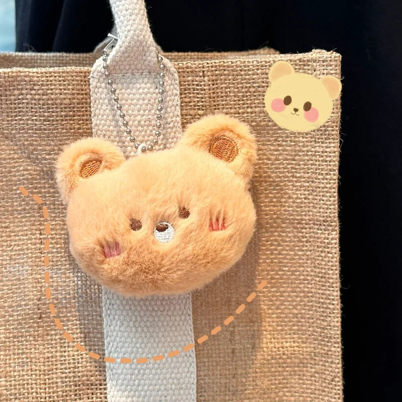 Porte-clés Animal doux de dessin animé, ours en peluche mignon pour femmes, lapin grenouille poupée, pendentif de sac à dos, ornements, cadeau pour filles
