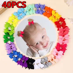 ncmama 40Pcs Girl Grosgrain Ribbon Hair Ties Toddler Hair Accessories Mini Scrunchies Elastic Rubber Band Hairband Kids Headwear