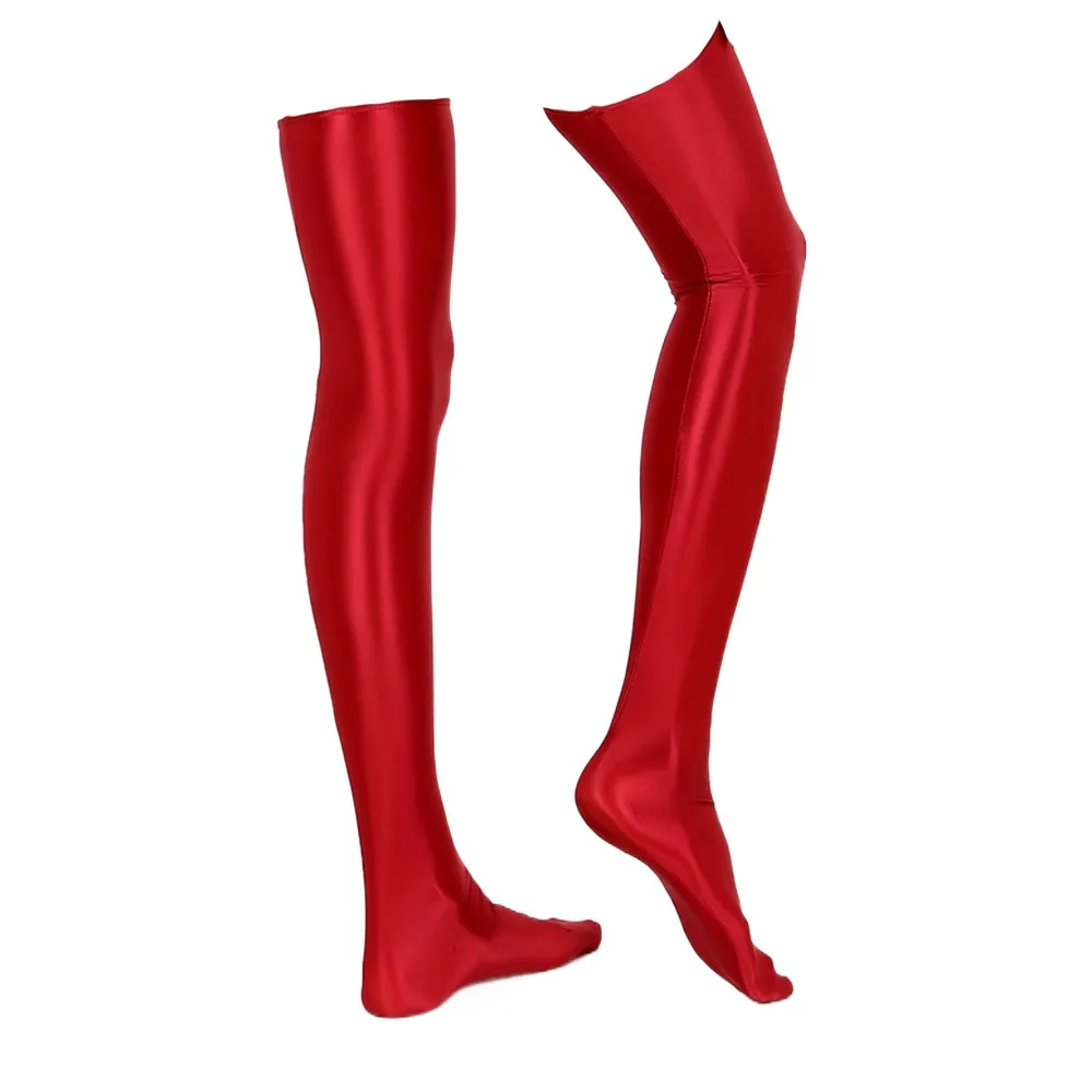 موضة مطاطا المرأة السلس النفط لامعة الجوارب طويلة فوق الركبة عادية طول الركبة الأربطة الفخذ العليا النفط الجوارب ليلة نادي الطرف #1