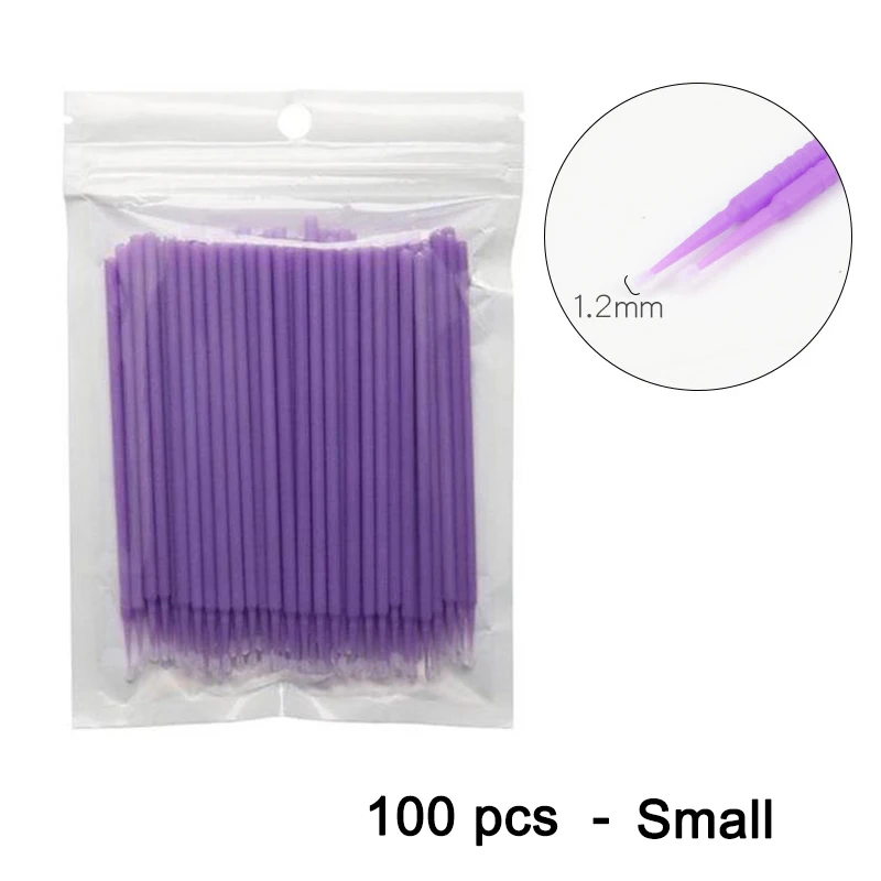 100 stücke Auto Ausbesserung Farbe Micro Pinsel Feine Spitze Schwarz Lila Auto Wartung Werkzeug Pinsel Einweg Mini Auto Detaillierung Pinsel
