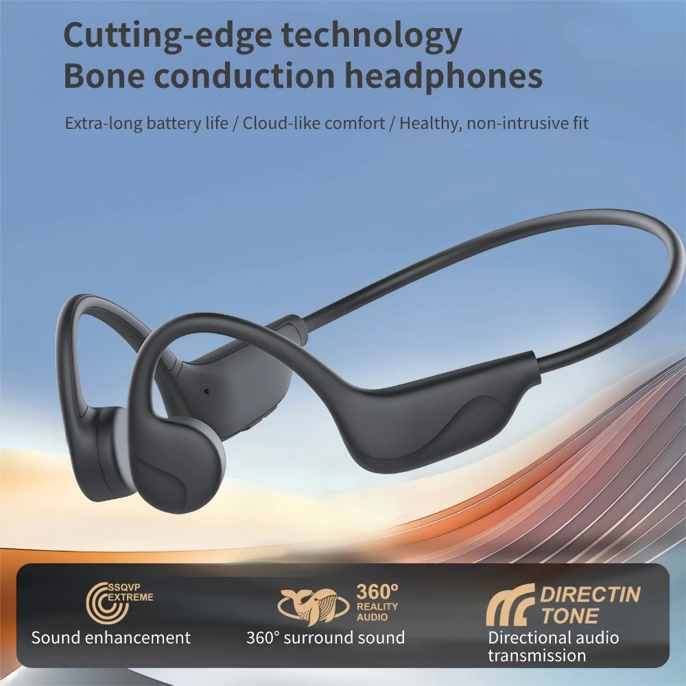 

Высококачественные спортивные наушники с костной проводимостью, беспроводные 6.0, открытые, подходят для бега и велоспорта