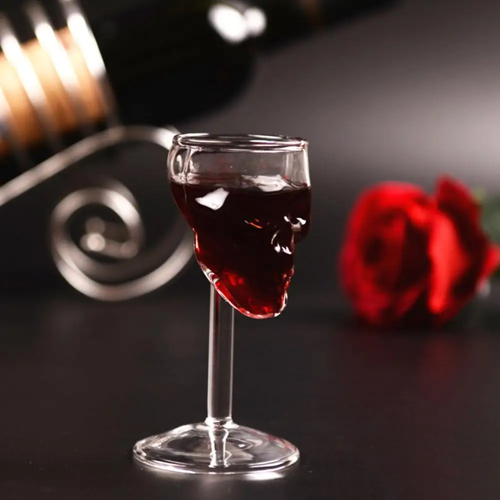 Unique Skull Glassware Skull Shot Glasses Set Vodka Whiskey Tumblers Borosilicate Spirit Cups for Bar Halloween Party Gift