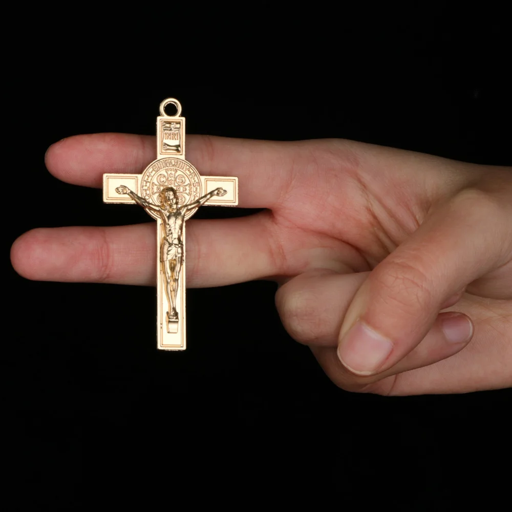 Diyalo 10pcs st. Benedict Exorzismus Kruzifix Kreuz Anhänger katholischer religiöser Heiliger handgemachtes Gebet – Detail 3