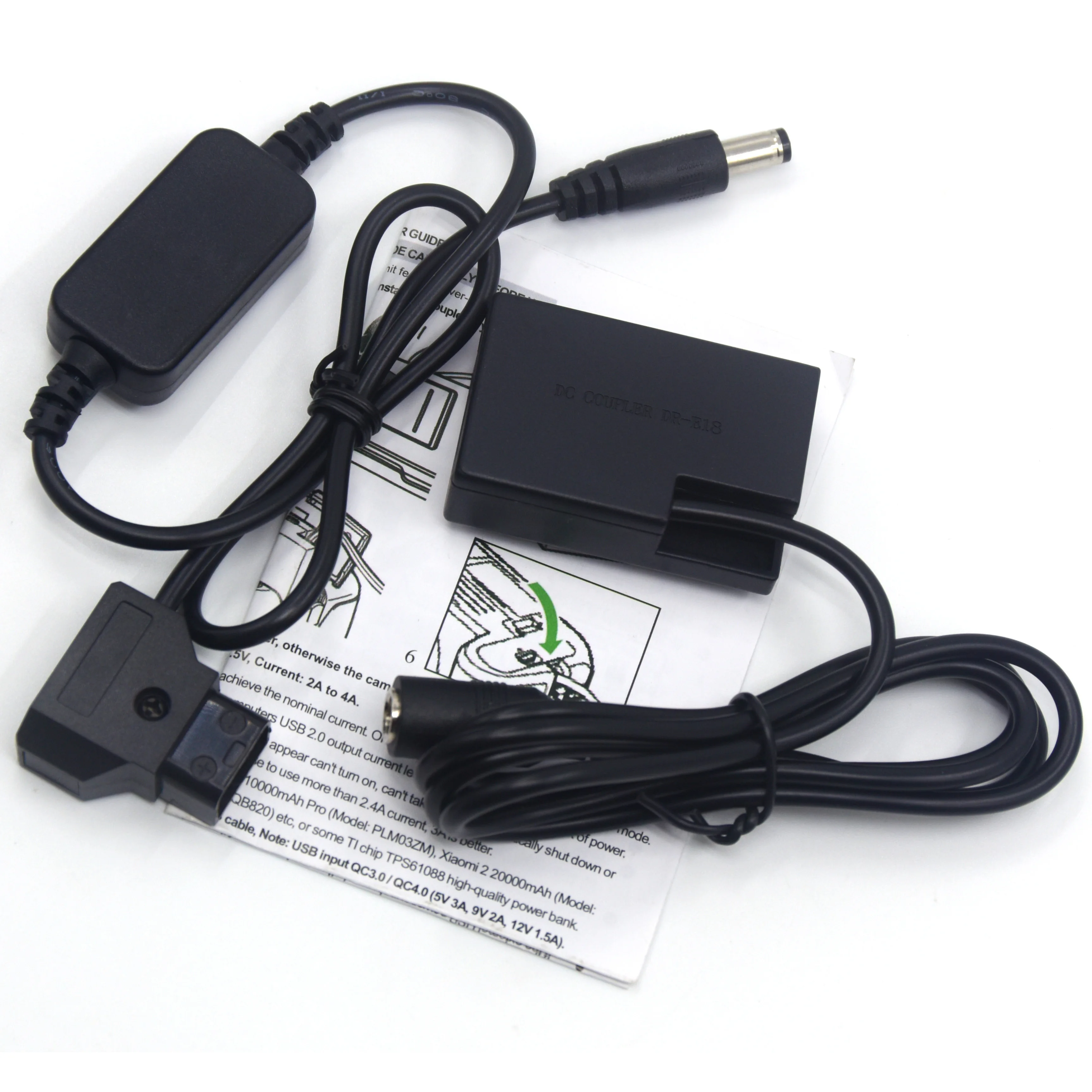 D-tap Power Cable+LP-E17 Dummy Battery DR-E18 DC Coupler for Canon EOS 250D 750D 760D 850D 77D 9000D Kiss X8i  Rebel T6s Camera