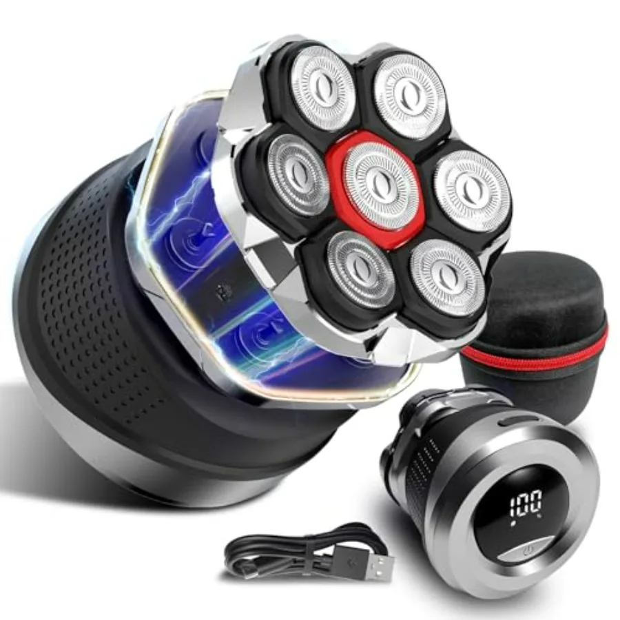 

Men's Electric Rotary Shavers Bald 2026 Upgrade 7D Floating Electric Shaver with LED Display, for Father's Day Type-C Fast Char