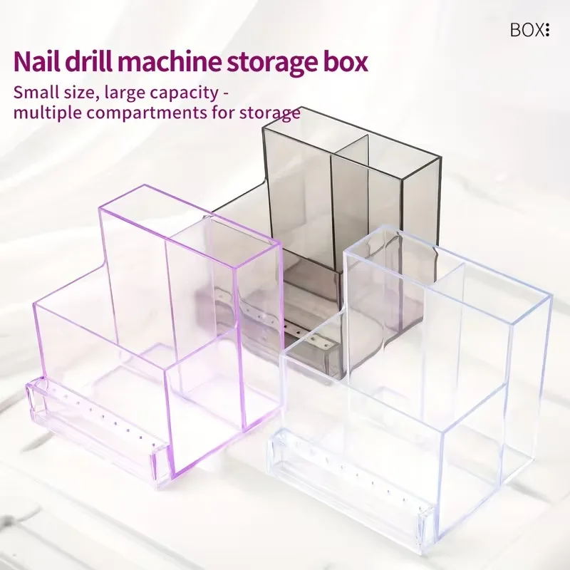 A Compact Holder And Organizer for Mini Nail Drill Bits, for Nail Polishing Tools, Featuring a Storage Box And Display Rack