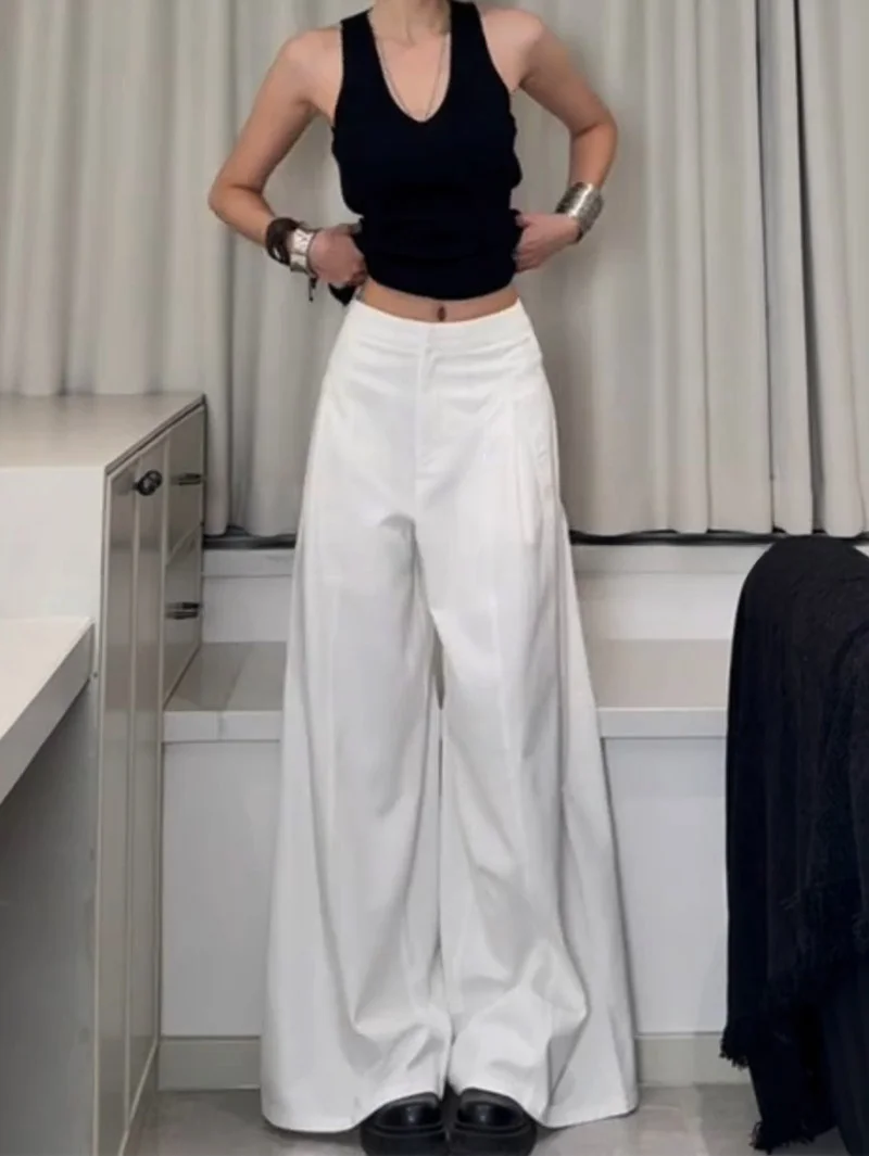 

American High Street Design Loose Casual Pants Women Summer Hot Girl Floor-Length Pants Draped Sensation Lazy Style