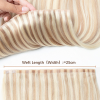 Invisible PU Weft Hair with Hole Human Hair Twin Tabs Injected Long Tape PU Flat Weft No Glue Microlink Hole Weft Extensions