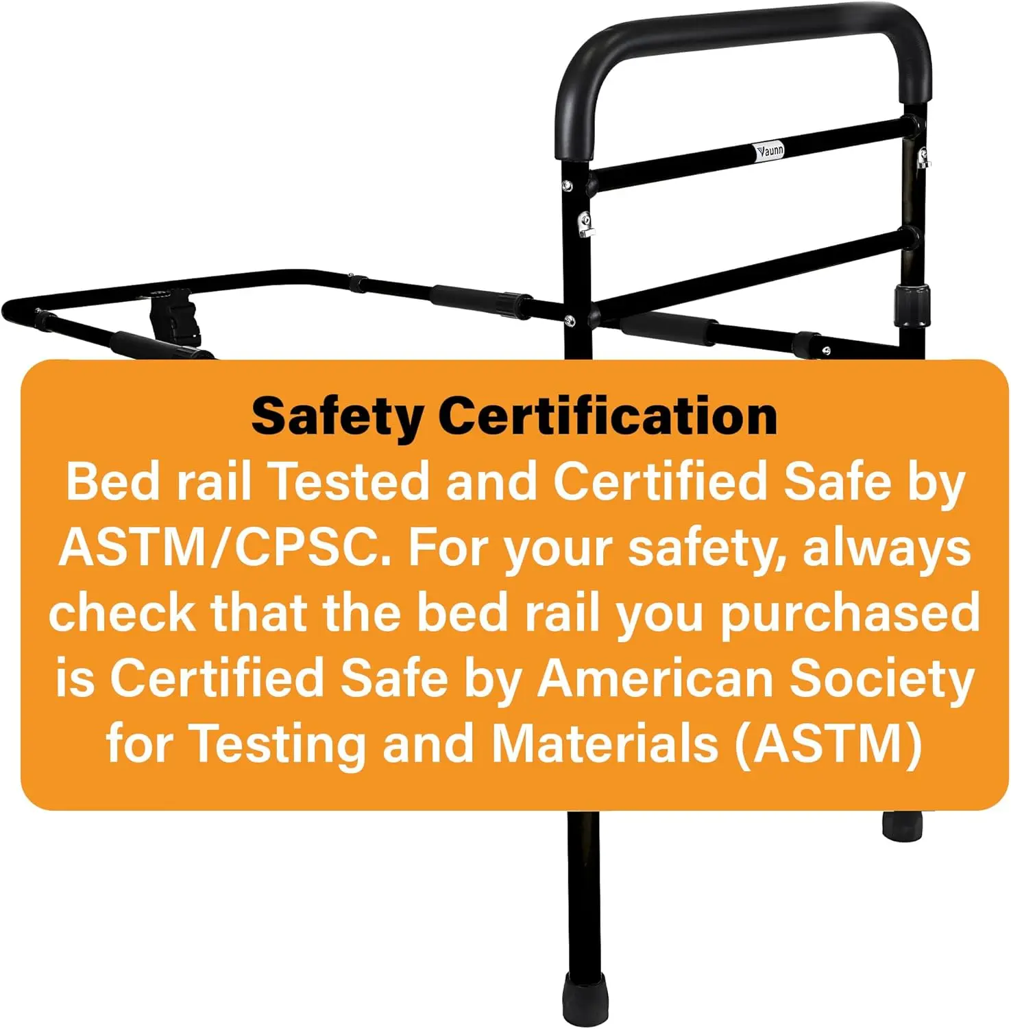 Adjustable Bed Assist Rail with Safety Handle, Tool-Free Assembly for All Bed Sizes