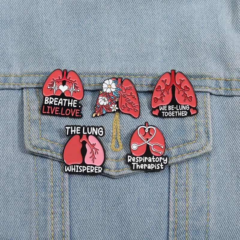 Cartoon Medical Organ Brooch Brain Flower Heart Lung Kidney Large Intestine Cardiovascular System Medical Badge Punk Pin Jewelry