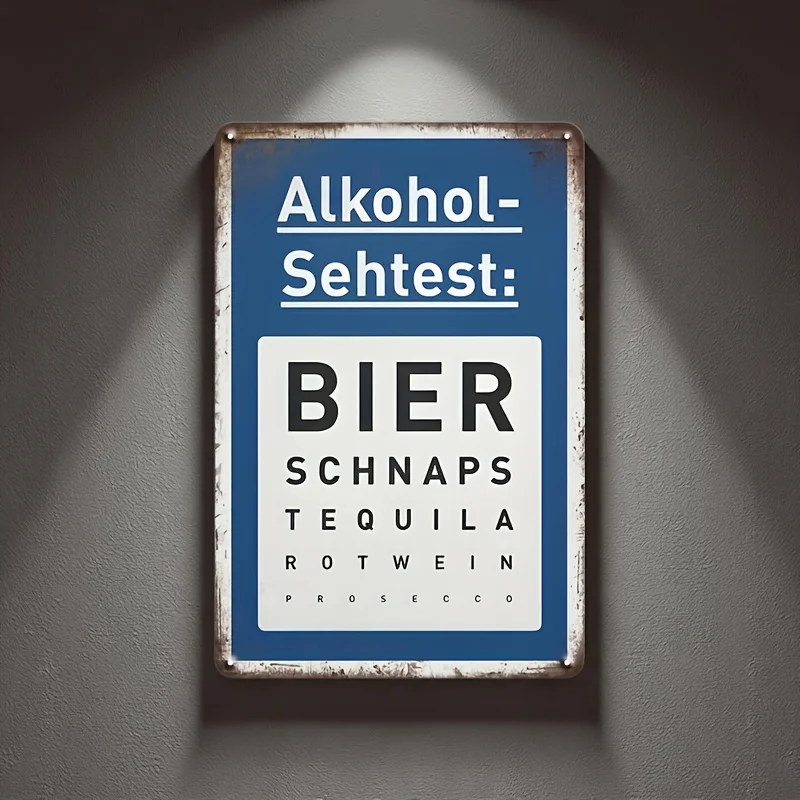 1pc Alcohol Vision Test Retro Plastic Sign,  Fun Proverb Party Decoration for Birthdays, Men's Gift,