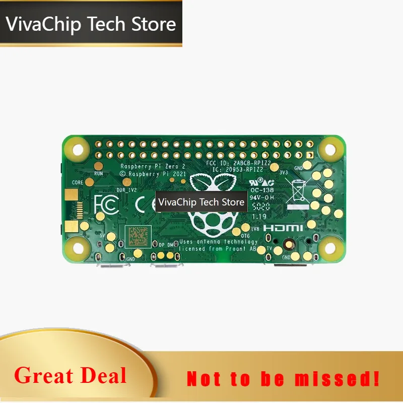 VivaChip TechRaspberry Pi Zero 2W 1GHz Quad-core 64-bit Arm Cortex-A53 CPU 512MB SDRAM , Development Board