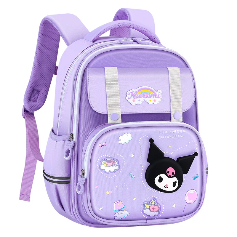 Miniso The New Kuromi Primary Student Grade 1-3 Cartoon Cute Schoolbag Pupil School Bag Schoolgirl Waterproof Backpack Girl Gift