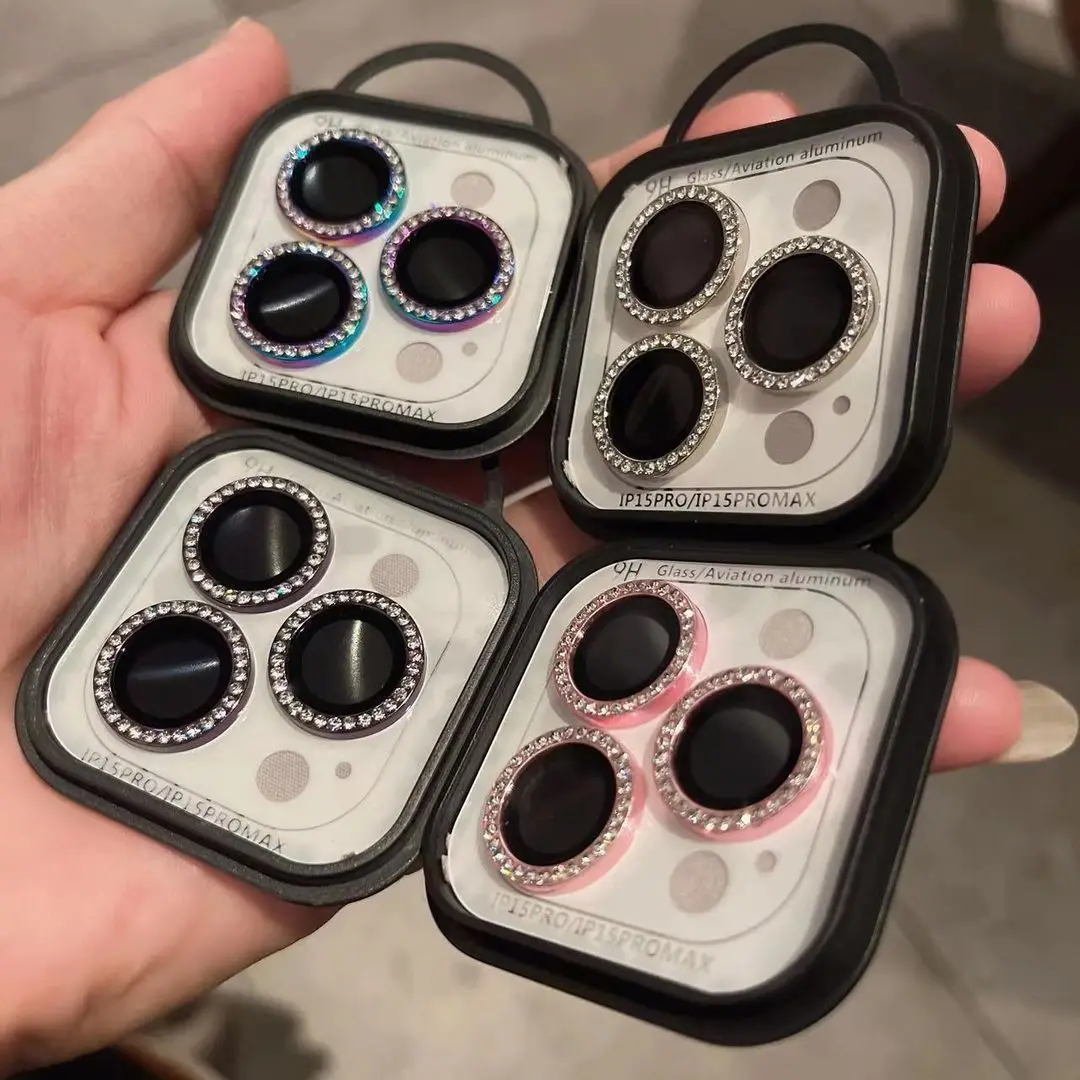 

1-3Pcs Glitter Diamond Camera Len Protector For iPhone 14 15 13 16 11 12 17 Pro Max Air Lens Ring Glass For iPhone 12 13 Mini