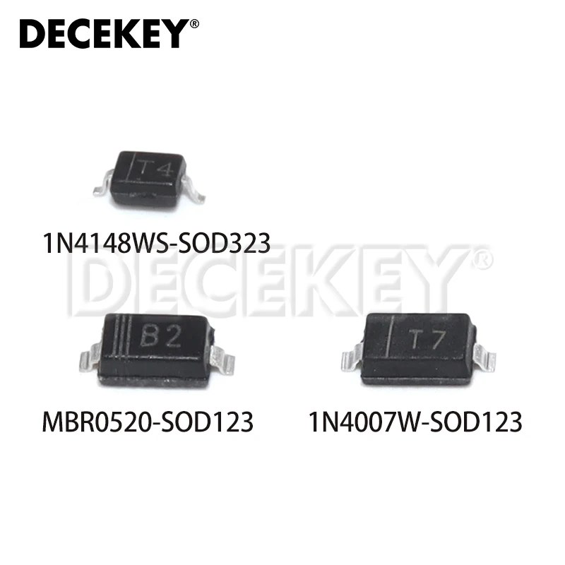 100pcs SMD diode 0805 SOD-123 1N5819 1N4007 1N4148 SOD123 SOD-323 1206 1N4148WS 1N5819WS B5819WS SOD323