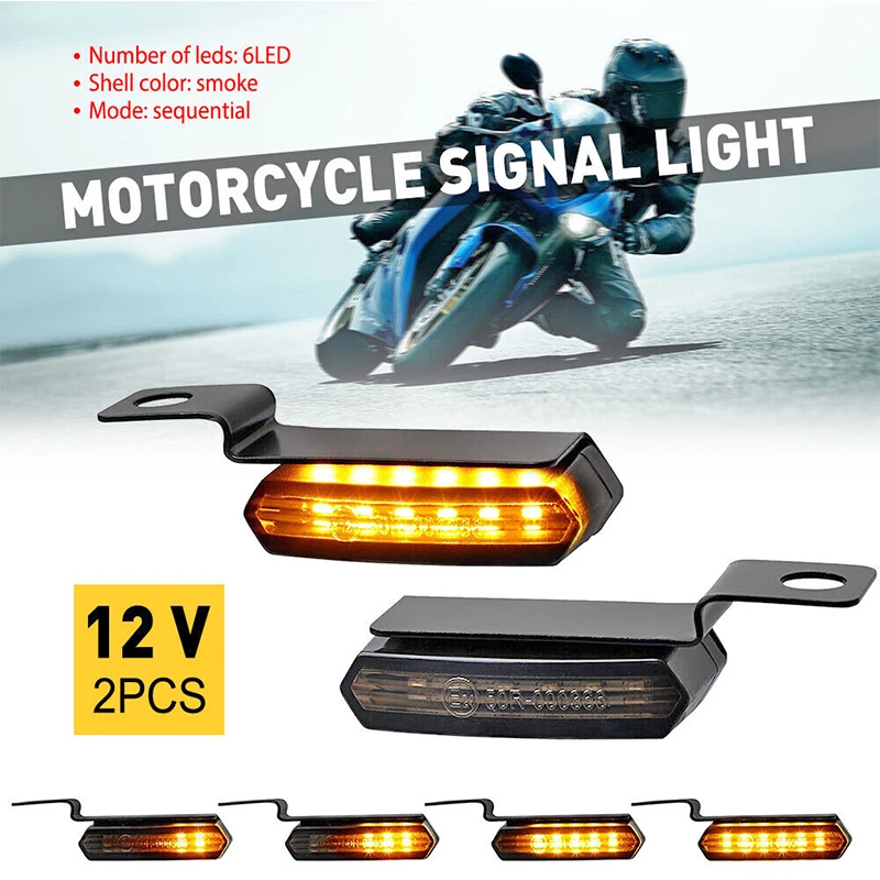 2Pcs Motorcycle Turn Signals Handlebar Light For Harley Davidson Sportster 1200 883 LED Amber Indicator Marker Lamp Moto Replace