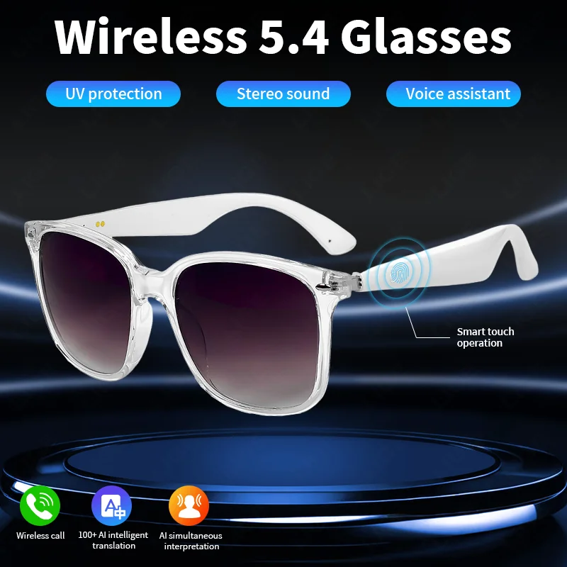 

LIGE Smart Glasses Women Men AI Intelligent Translation 100 Language Voice Notes UV Protection Sunglasses Wireless Music Eyewear