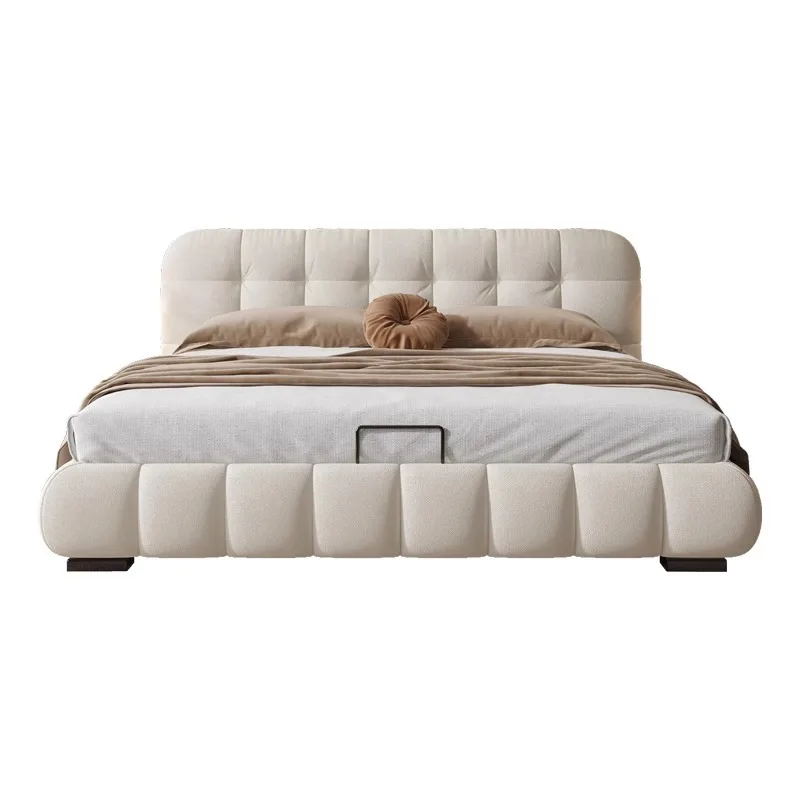 

Italian retro cream style, cloud puff bed, modern simplicity, light luxury master bedroom, do not disturb each other, double