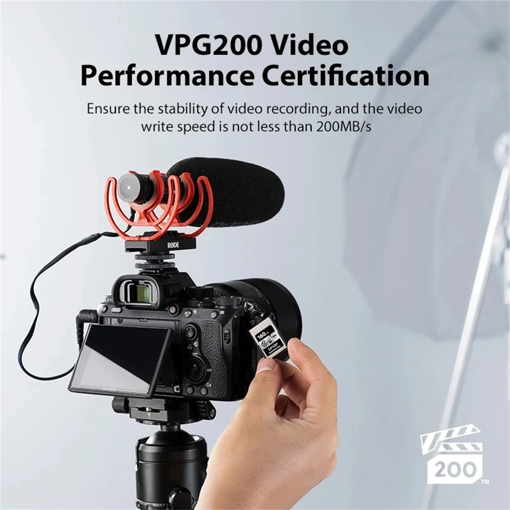 نوع بطاقة Lexar CFe express بطاقة ذاكرة أصلية للكاميرا حتى CFe وcvpg 8K وgb وgb Lexar CFexpress Memory Card Type A CFe VPG 200 8K 160GB 320GB Original CF Card for Camera Up to 800Mb/s Professional Video Cards