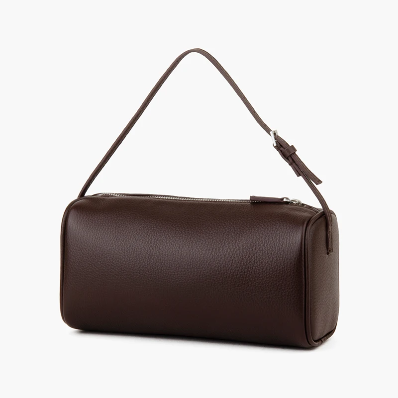 Donna-in volnerf kalfsleer mini-handtas voor dames Echt leer met schouderband Tonvormige crossbody portemonnees