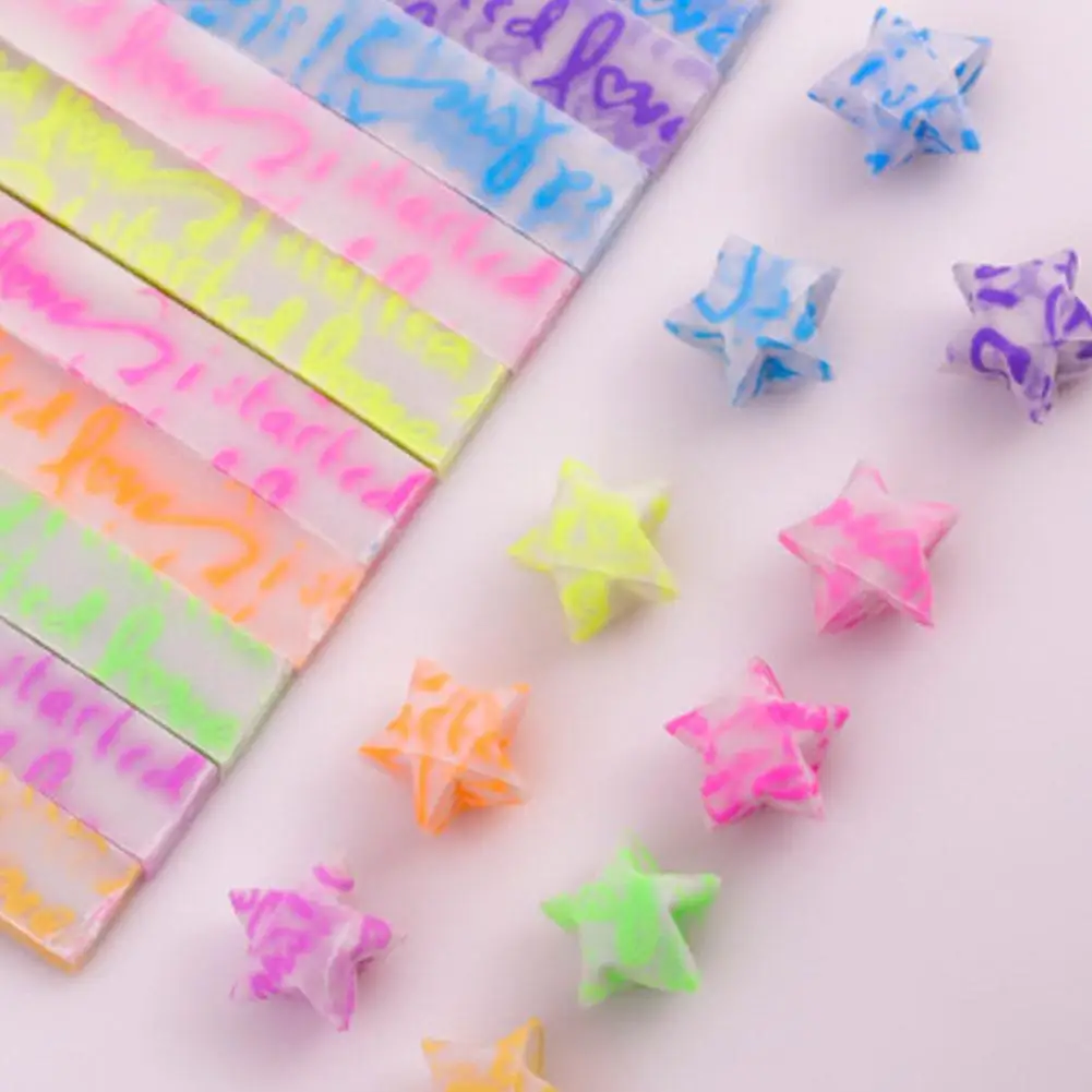 210 Sheets Luminous Origami Stars Paper 10 Colors Strips Lucky Decor Paper Folding Arts Crafting Paper Supplies Craft DIY S X9N1