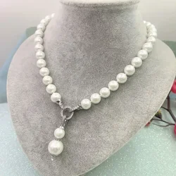Fashion Sweater Chain Elegant Pearl Necklace Pendant for Women Girl Gift Charm Choker Hombre Chain Clothing Accessories Jewelry