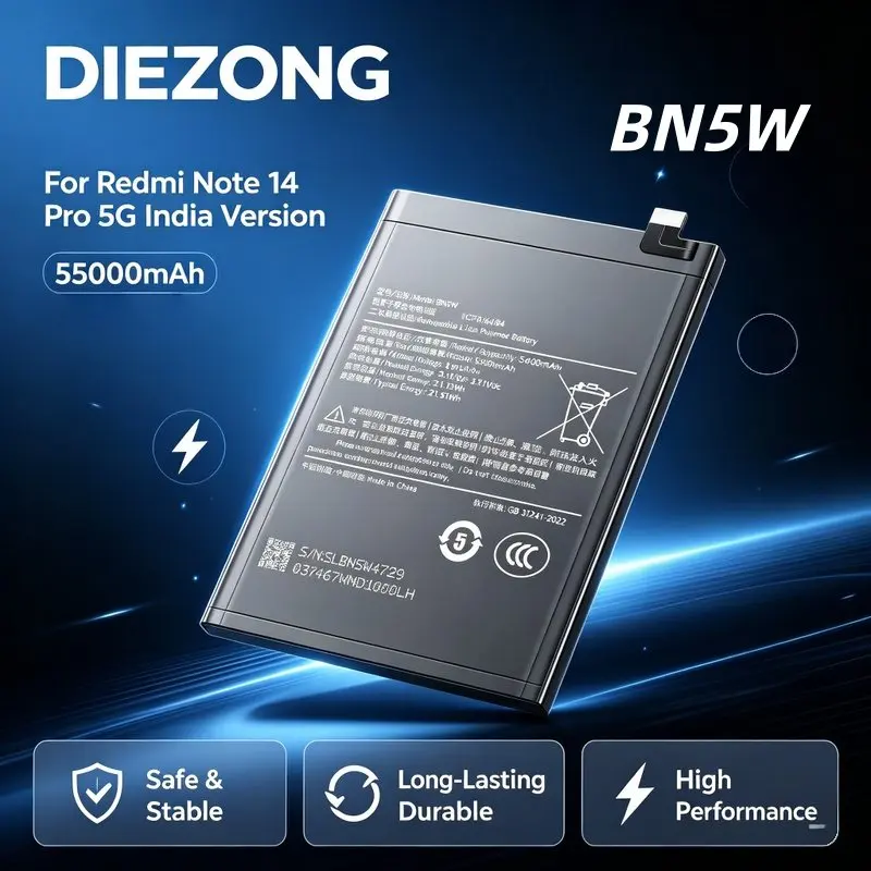 BN5W suitable for Xiaomi Redmi mobile phone battery Redmi Note 14 Pro 5G India version 5500mah large capacity, safe and stable
