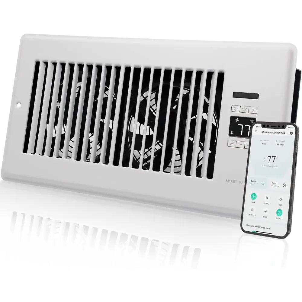 Smart ventil installerad i golvet för jämnt luftflöde