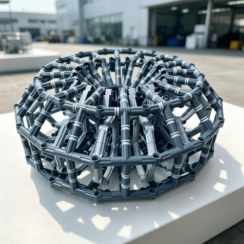 Gear Driven Octagon Torus Model MOC Building Blocks Engineering Art Sculpture Scene DIY Assembly Bricks Desktop Collectible