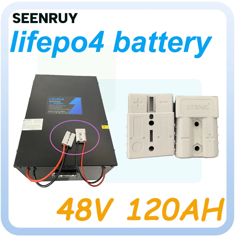 

Новый аккумулятор 48 В 100 Ач 120 Ач LIFEPO4 встроенный Smart BMS для мотоцикла, автомобиля, автобуса, грузовика с едой, системы уличного освещения