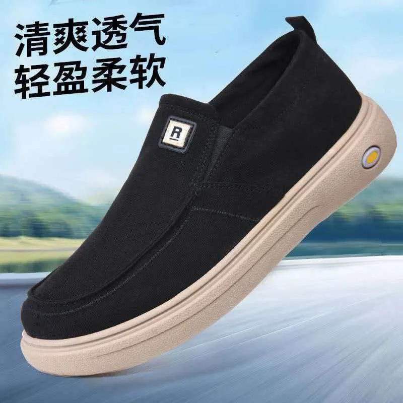 Breathable Men's Casual Shoes Spring Summer Dad Sneakers Low Cut Comfortable Wearable for Middle-Aged And Elderly Padded Footbed