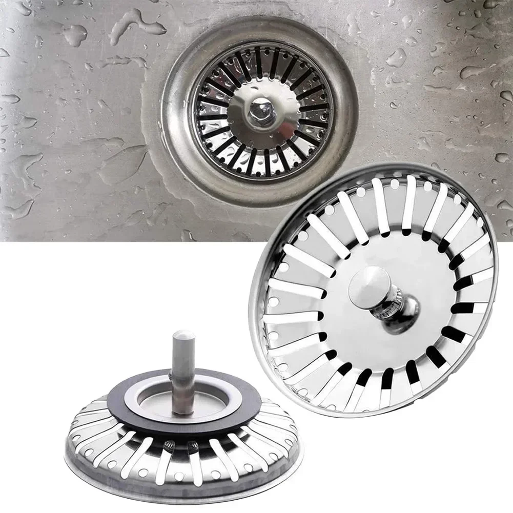 Strainer Stopper Suitable For 84mm-86.3mm Sink For Kitchen Bathroom Sink Strainer Replace Stainless Steel Drain Waste Stopper