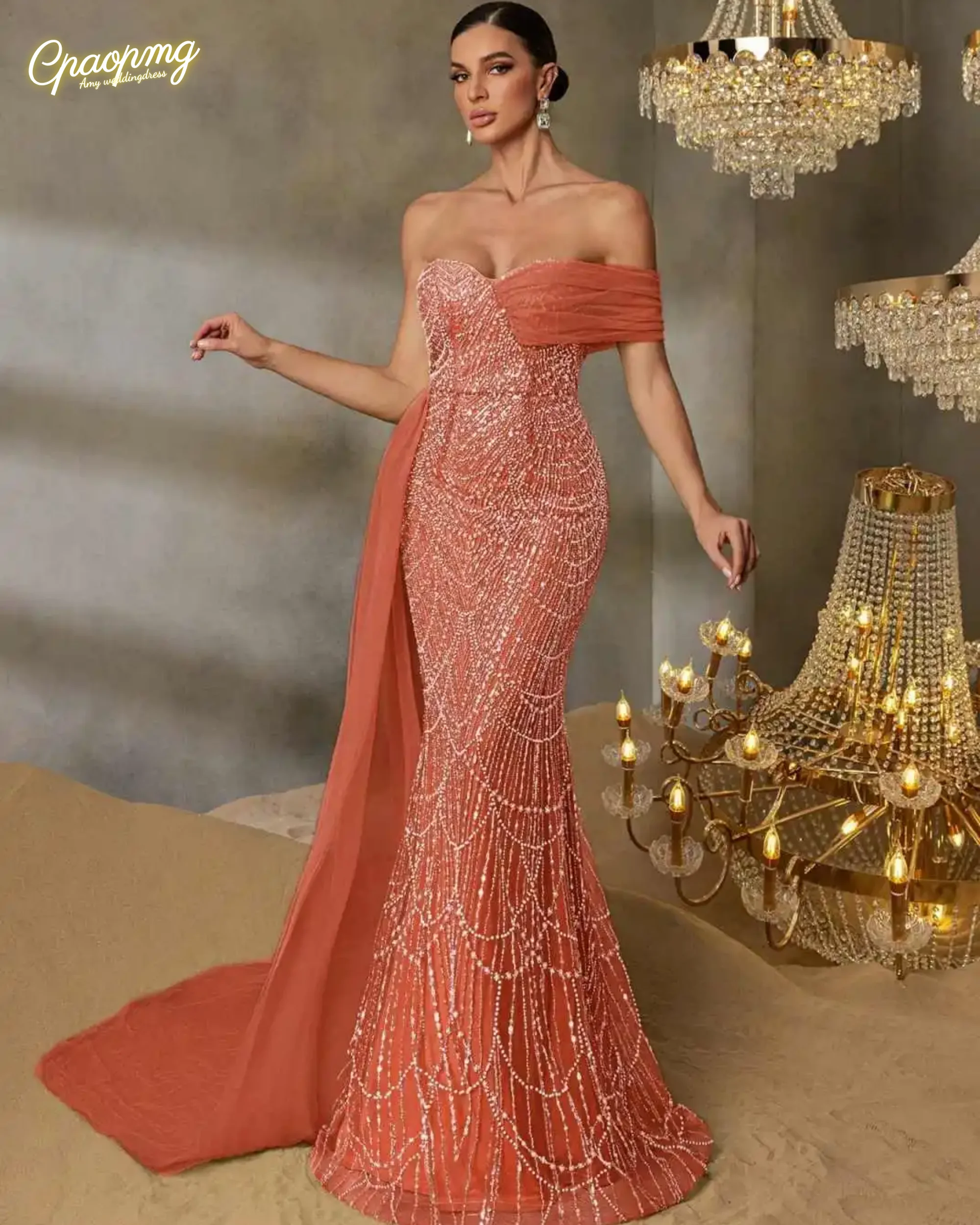

Customized Exquisite Mermaid Evening Dress Sweetheart Neck Beading Sleeveless Prom Gowns Sheath Lace Floor Length Party Dresses