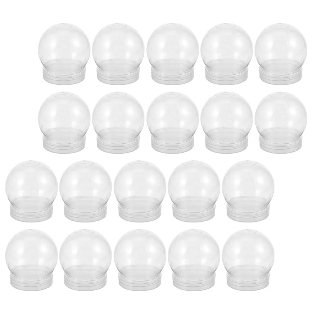 

20 Pcs DIY Snow Globe Empty Water Globes Clear Ornaments Inflatable Christmas Decorations Crystal Round Reusable