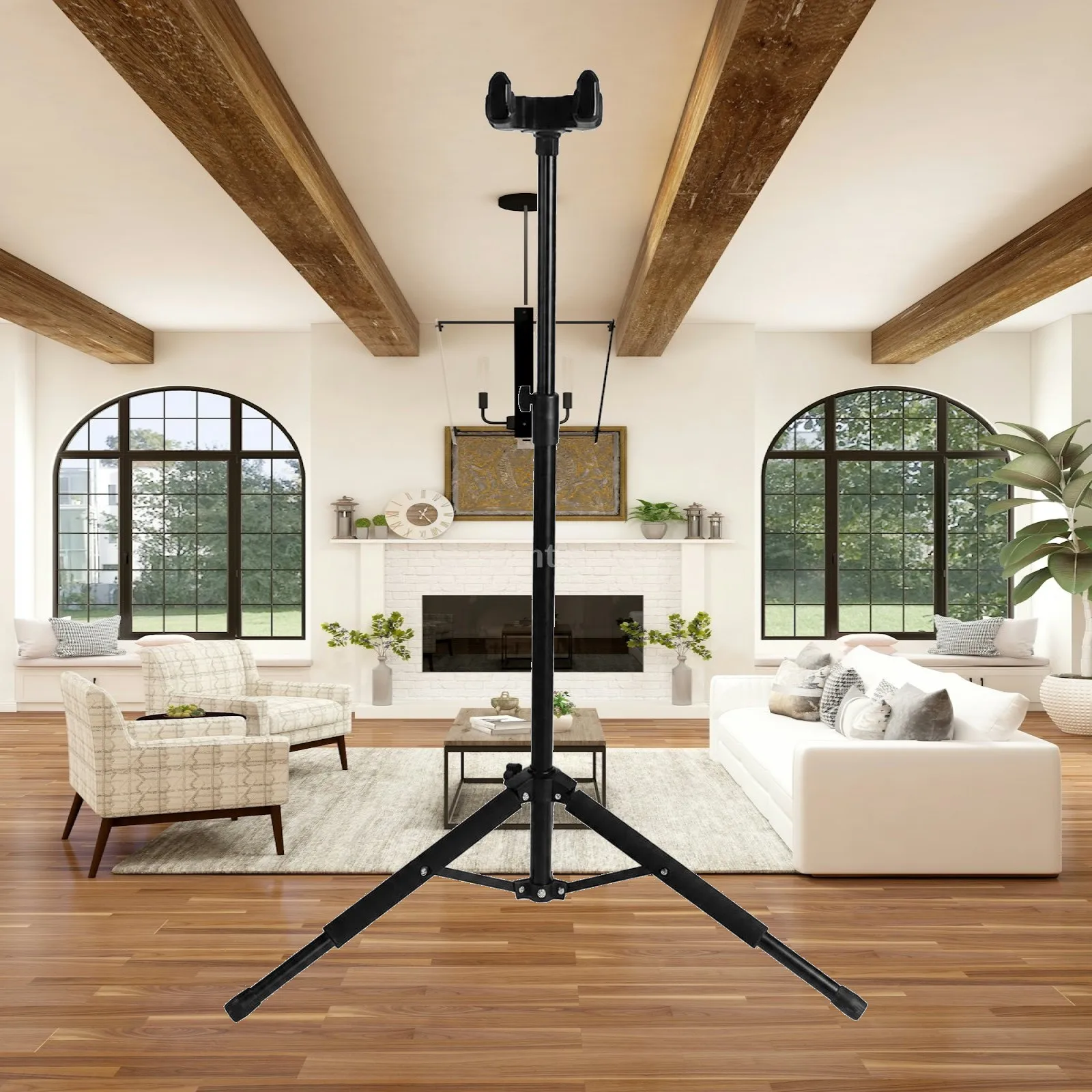 Freestanding Industrial Guitar Cradle with Auto Lock System for Acoustic Electric Bass Guitar Support