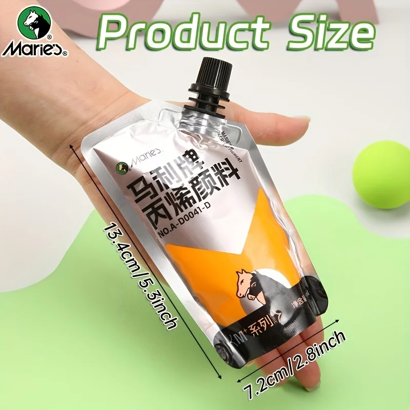 مجموعة طلاء أكريليك ماري 12 لونًا، 100 مل/3.38 أونصة، ألوان نابضة بالحياة، مثالية للفنانين، دهانات على الصخور، الحرف اليدوية، القماش، الخشب، الحجر