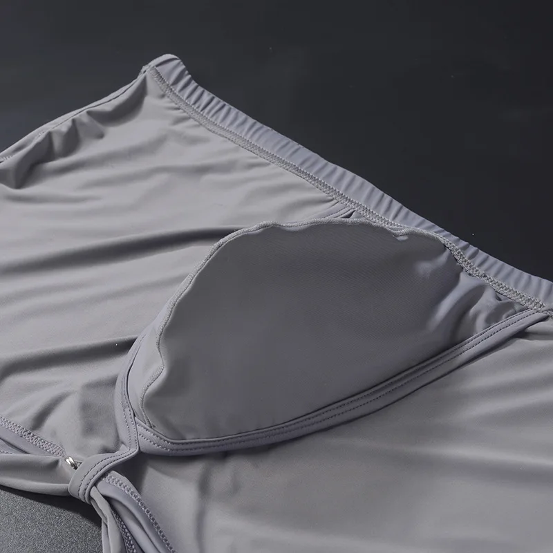 Boxers desmontables para hombre, pantalones Aro con forro tipo bóxer de seda helada de tiro bajo desmontable para celebridades de Internet, pantalones de casa