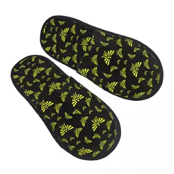 Custom Yellow Zelda Pattern Memory Foam Slippers Women Soft Warm Video Gamer House Slippers