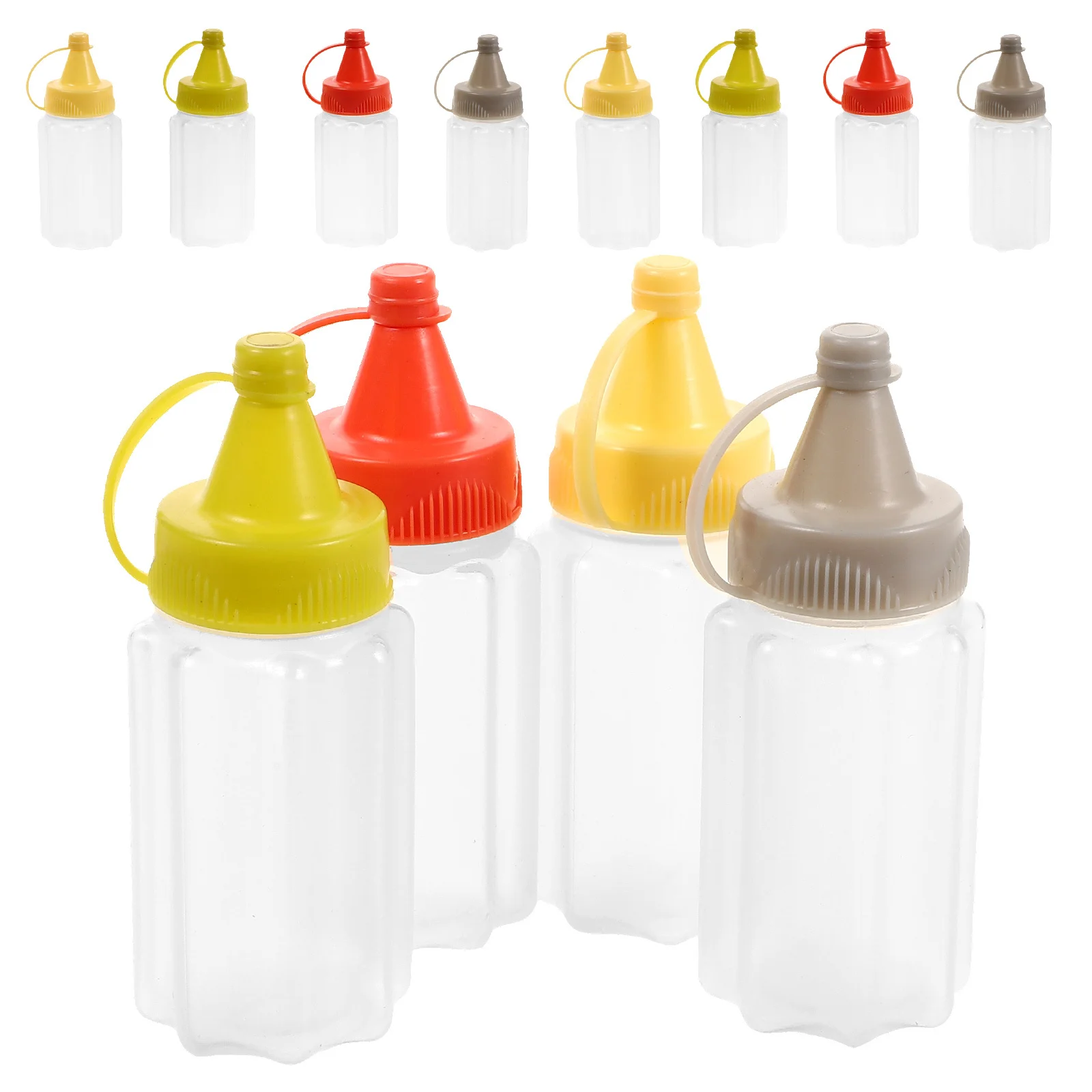 

12Pcs Condiment Bottles Transparent Mini Squeeze Bottles for Sauces Ketchup Mustard Dressing Bbq Oil Container for Kitchen