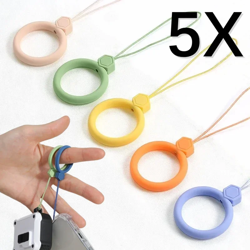 

Soft Silicone Wrist Strap Lanyard for IPhone 17 15 16 Samsung S26 Xiaomi Keychain Lanyards Finger Ring Mobile Phone Hanging Rope