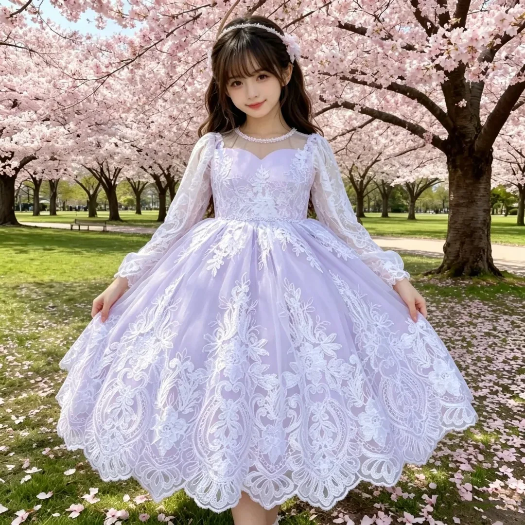 Communion Weddings Children's Birthday Flower Girl Dress Balls Lace Mesh Princess Suitable for Parties Beauty Pageants