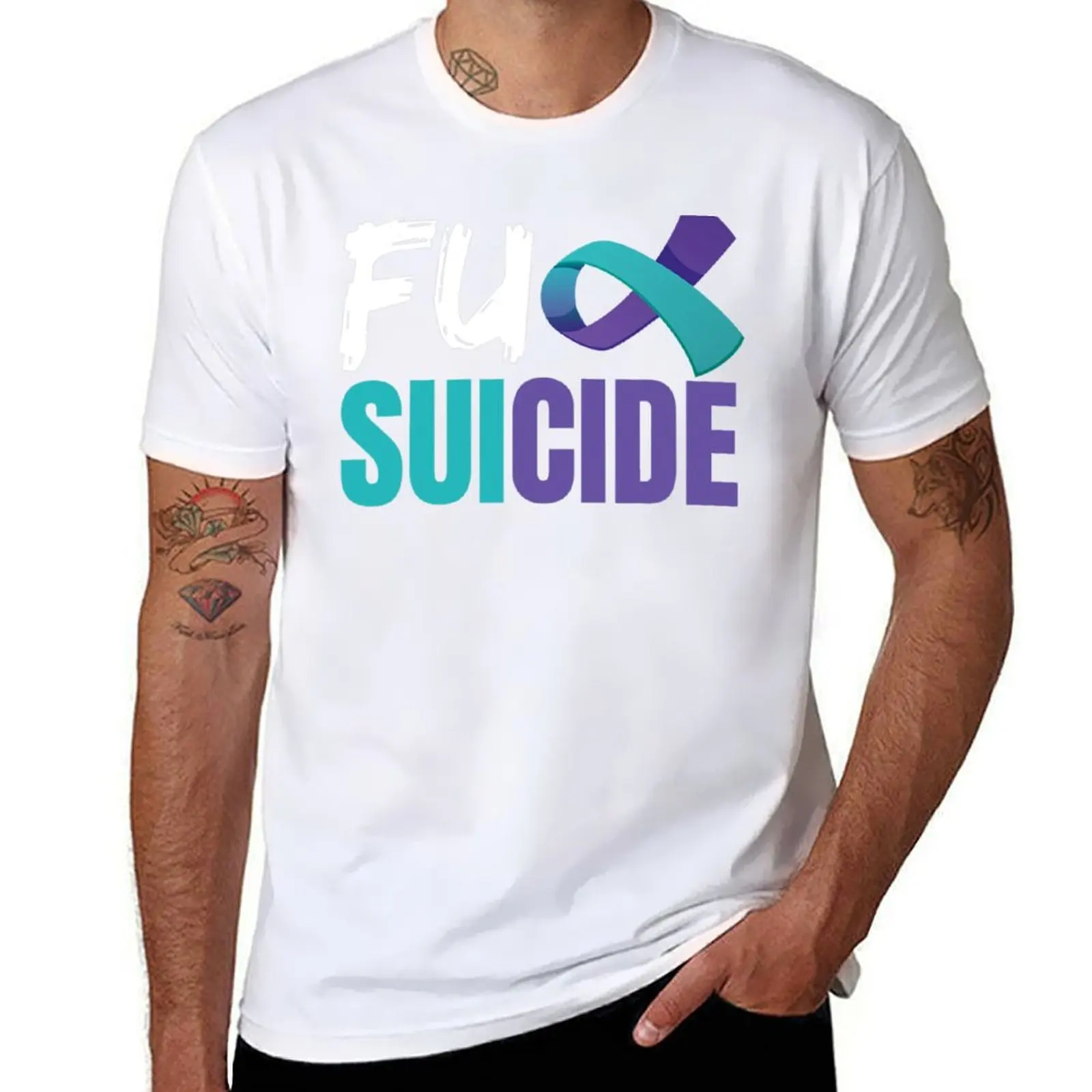 

Suicide Prevention Awareness Suicide Quote T-Shirt Casual Pattern Print Tee Shirt